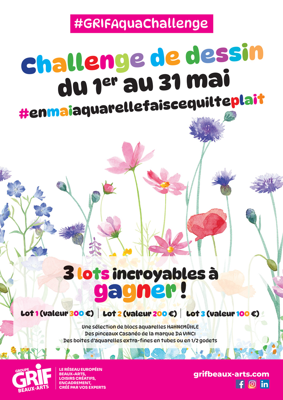 #GRIFAquaChallenge Challenge créatif à l'aquarelle - Mai 2023